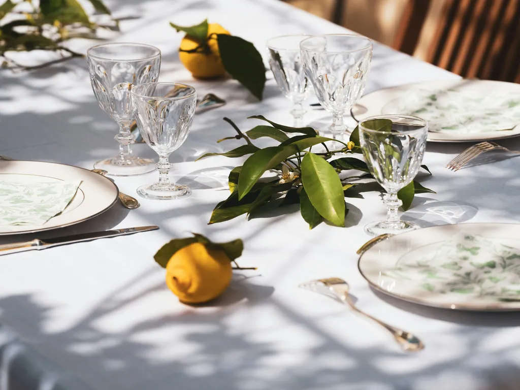 Premium table setting and glassware detail